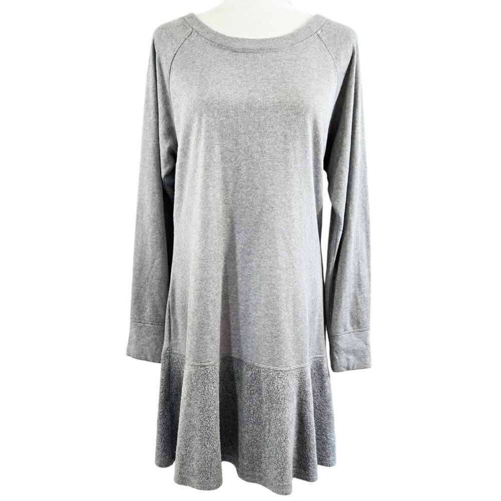 Cabi 3459 Grey Flashdance Sweater Dress Cozy Soft Fleece Flounce Hem